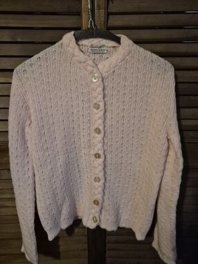 Vintage PENROSE  Soft Pink Knit Cardigan Sweater USA